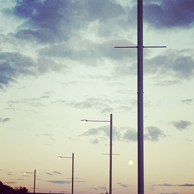 The photo doesn't really do it justice, but it was pretty cool to see the moonset and sunrise at the same time.