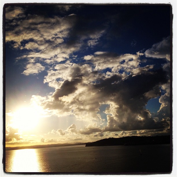 The only consolation to a long day in the office? The view on the way home (Taken at Auckland Harbour Bridge)