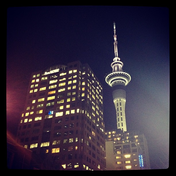 Sky Tower lit up (Taken at Sky Tower)