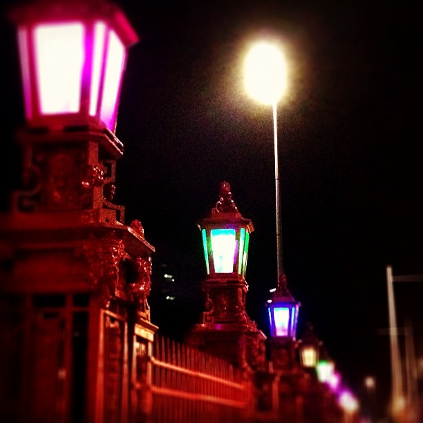 Who says street lights should all be the same colour anyway? (Taken at Downtown Ferry Terminal)
